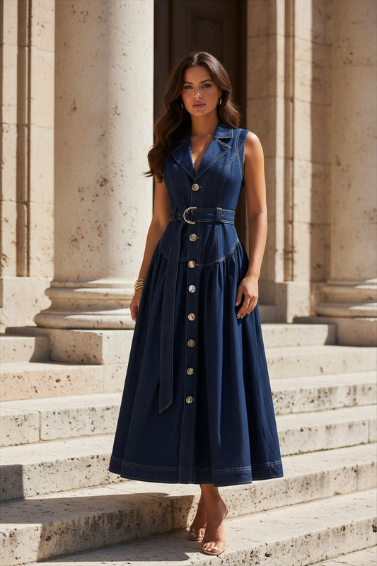 Denim Column Dress