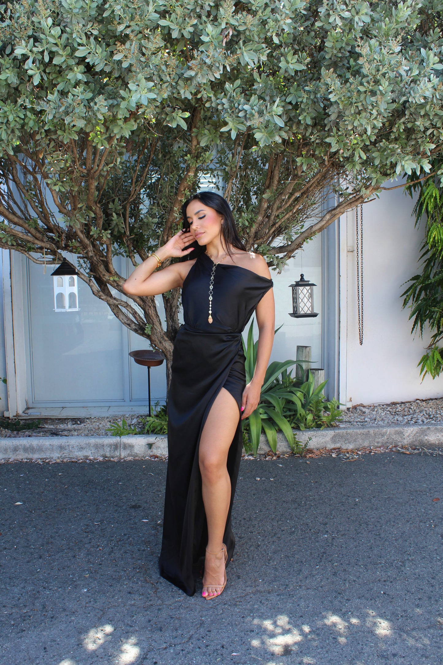 Jelina Silk Dress (Black)