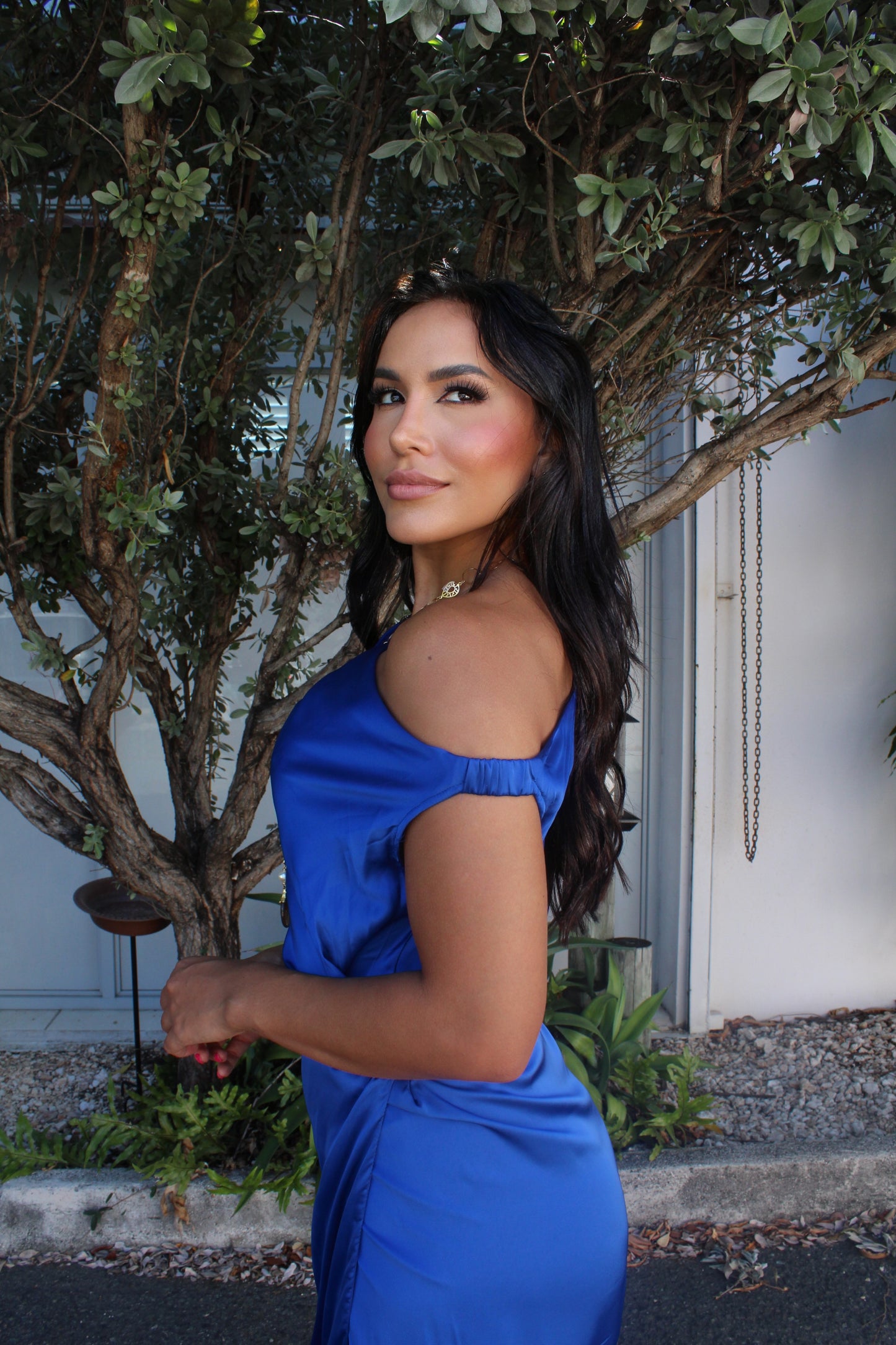 Jelina Silk Dress (Blue)