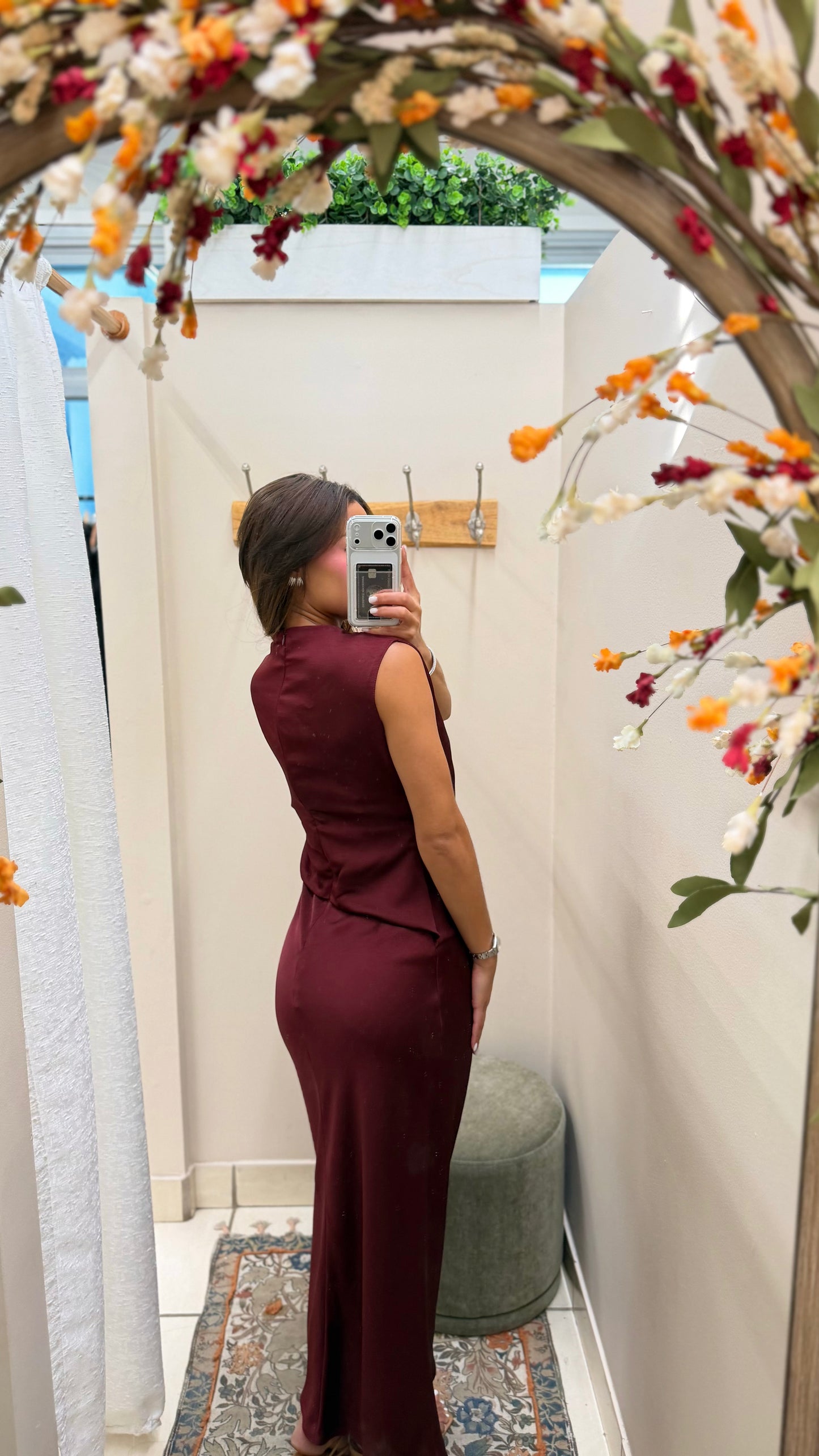 Burgandy Draped Dress