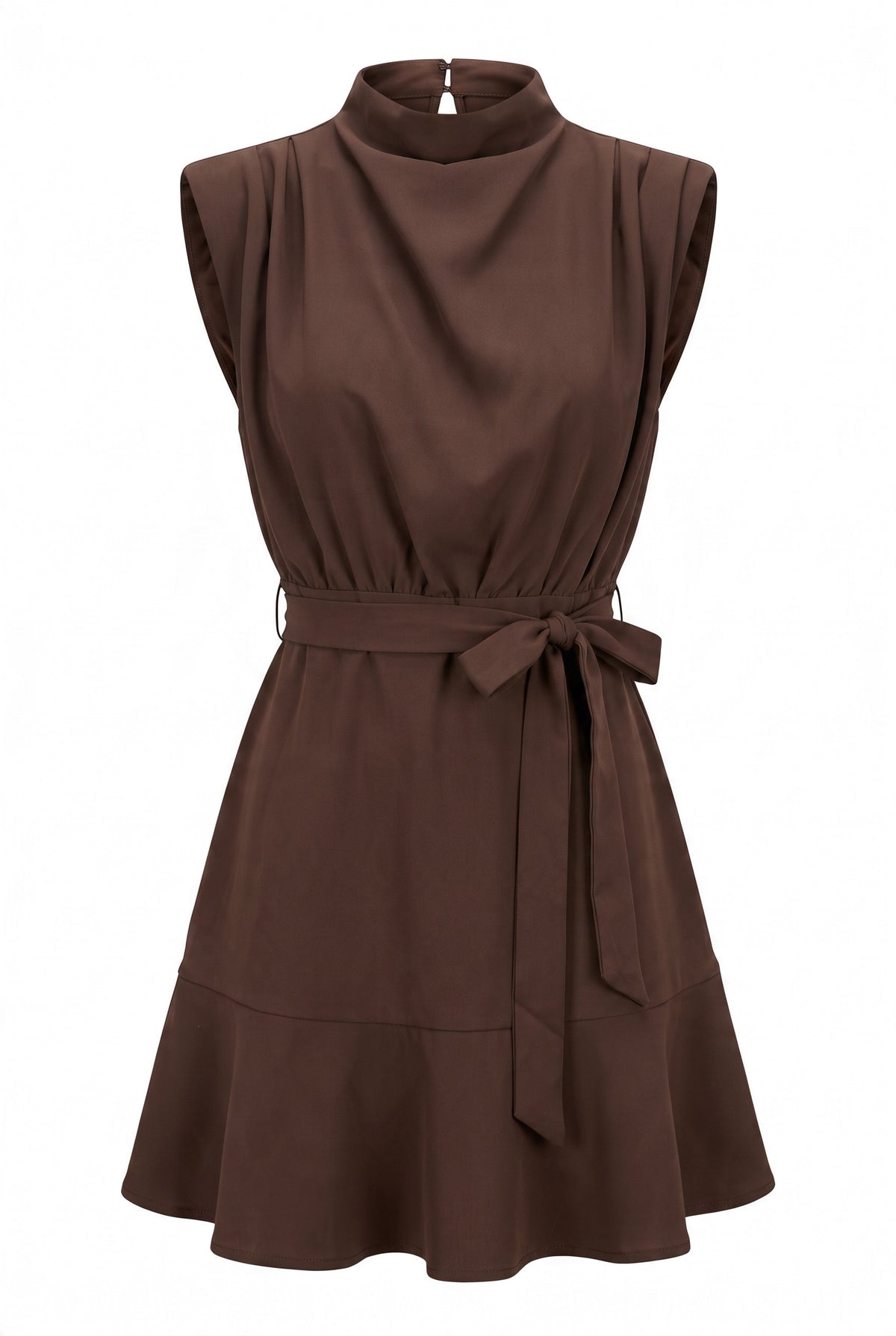 Chocolate Ruffle Mini Dress
