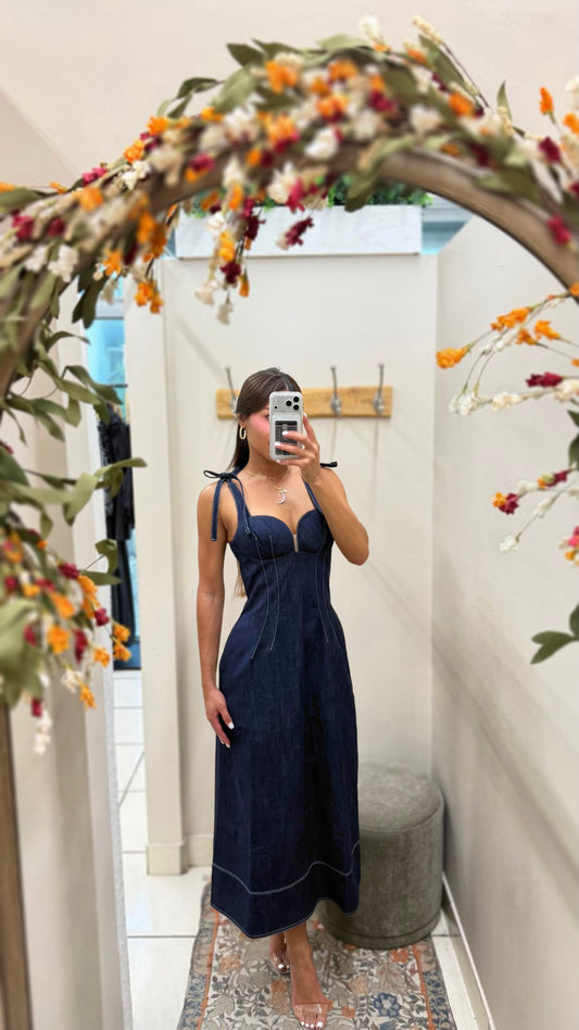 Indigo Linework Dress