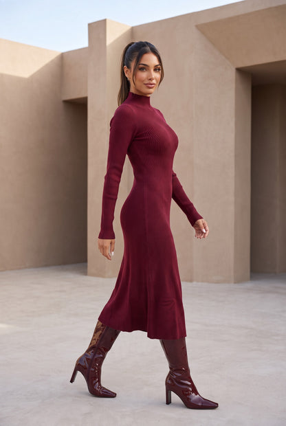 Burgundy Knit Dress