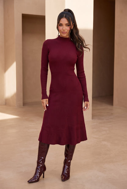 Burgundy Knit Dress