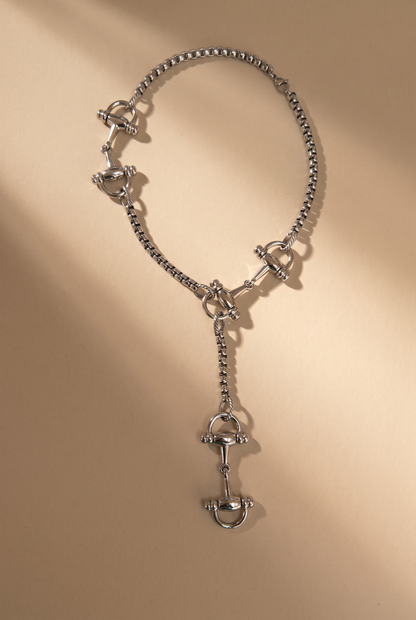 Horsebit Lariat - Silver