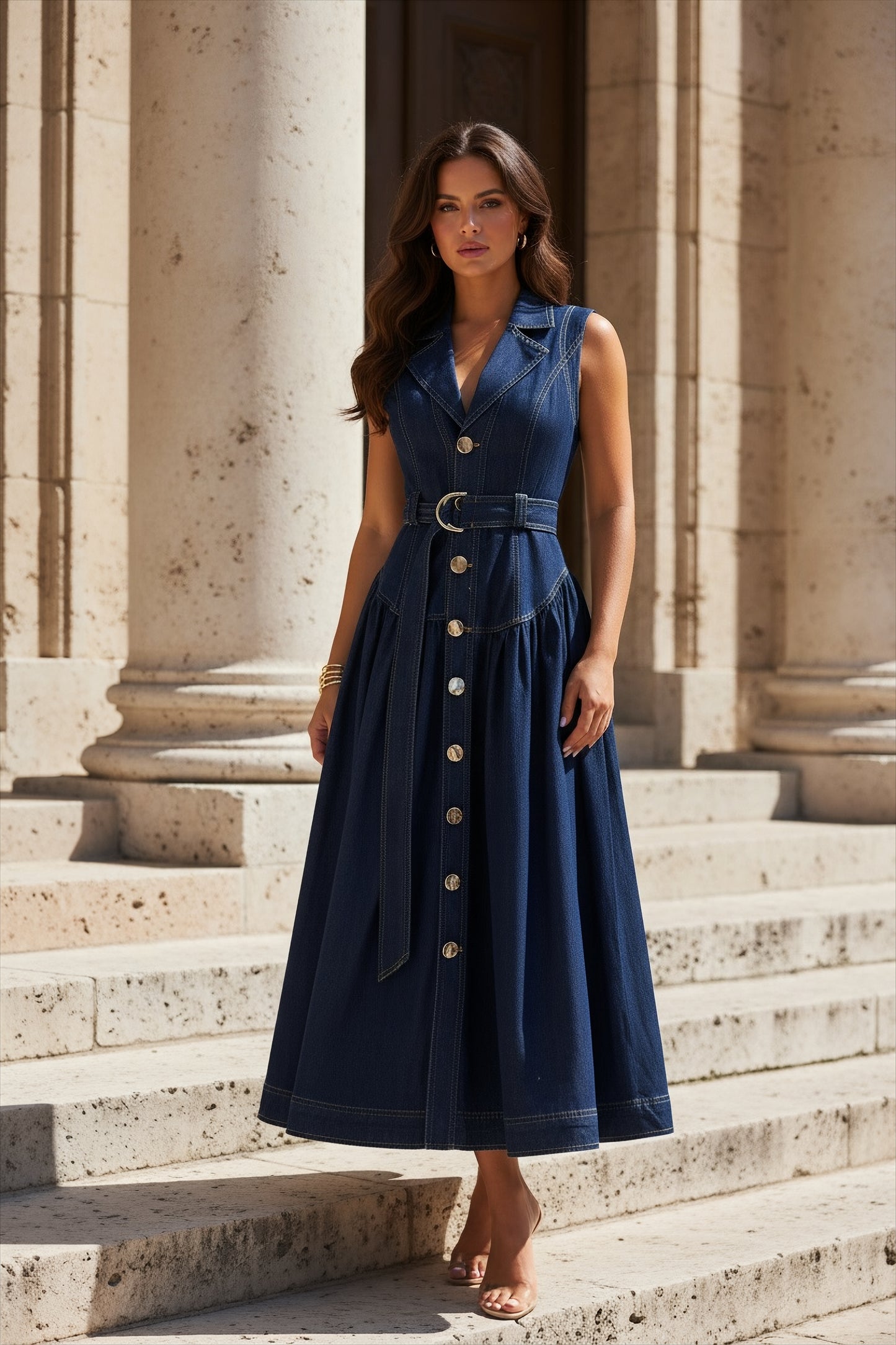 Denim Column Dress