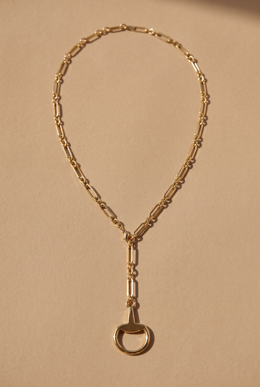 Horsebit Pendant - Medium Gold
