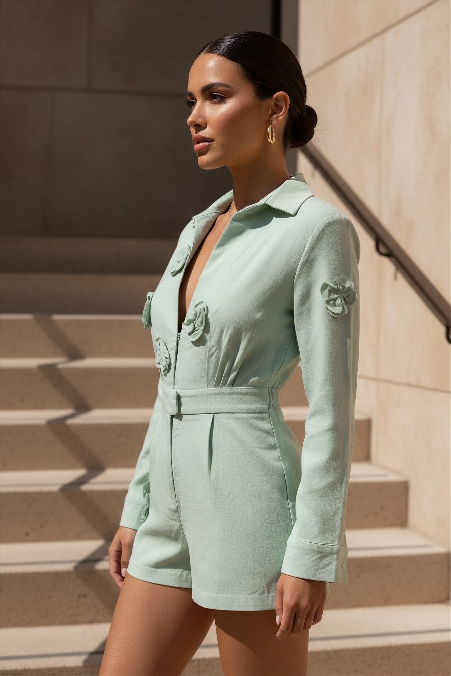 Evania Romper (Sage)