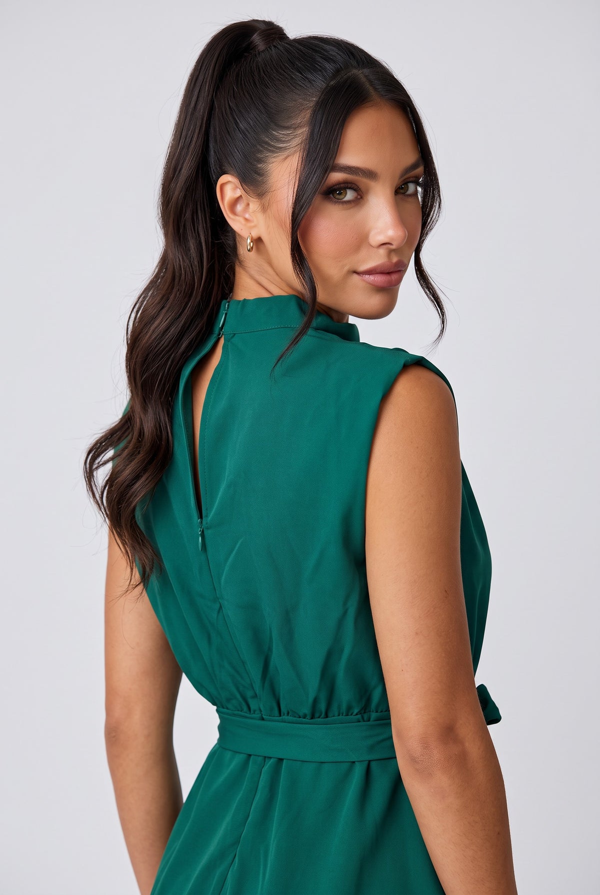 Funnel Neck Dress (Green)