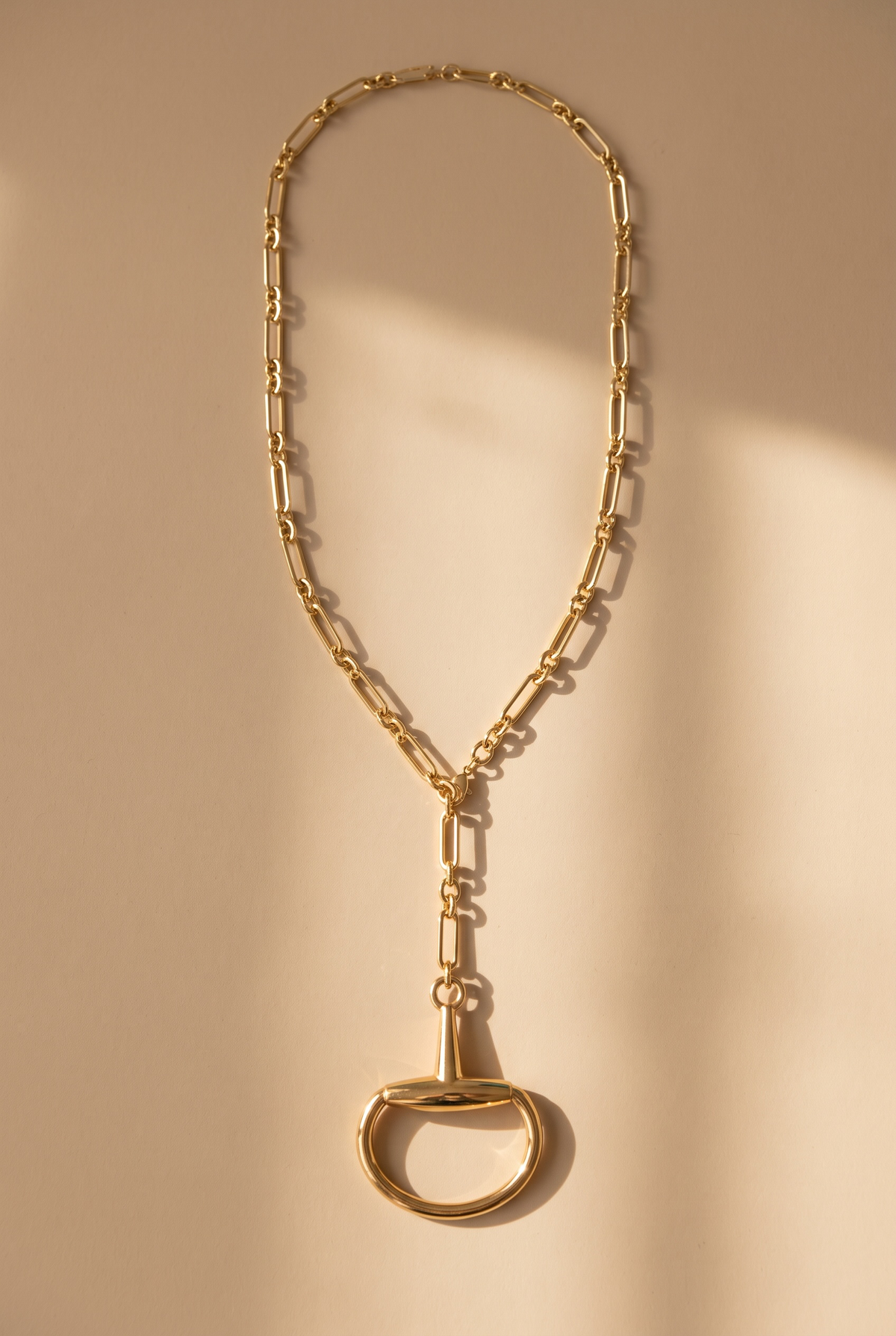 Horsebit Pendant - Large Gold