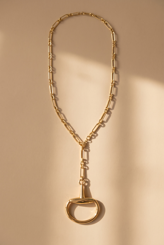 Horsebit Pendant - Large Gold
