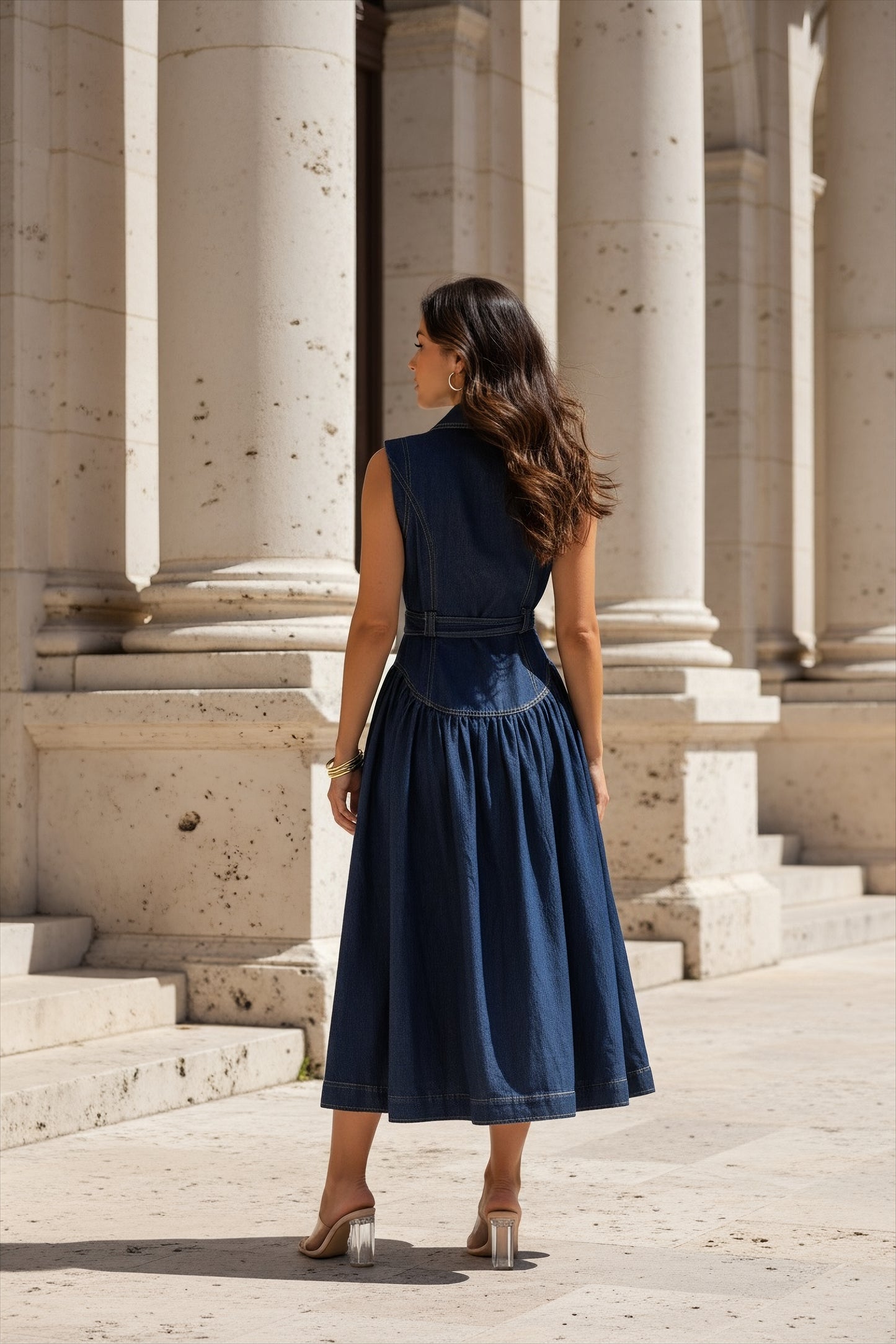 Denim Column Dress