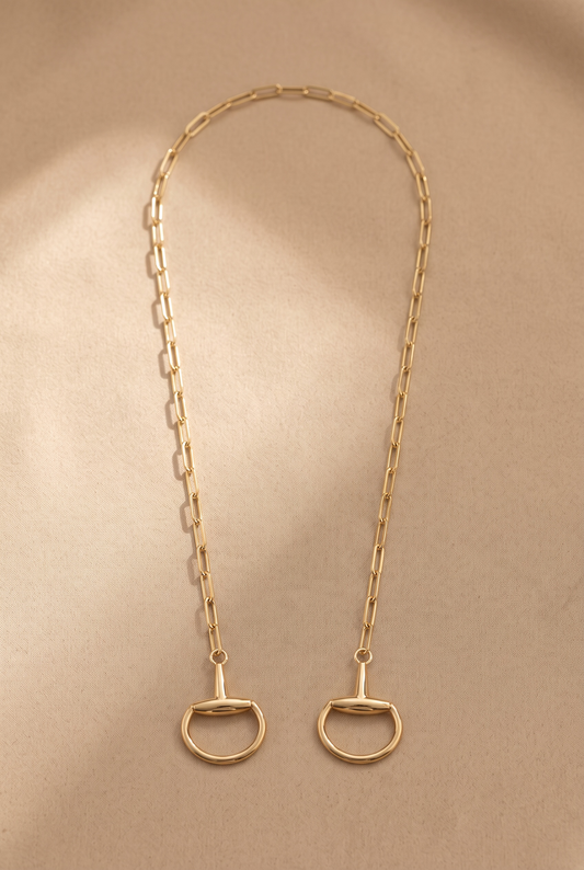 Horsebit Pendant - Double Gold