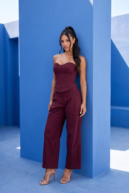 Burgundy Corset Set