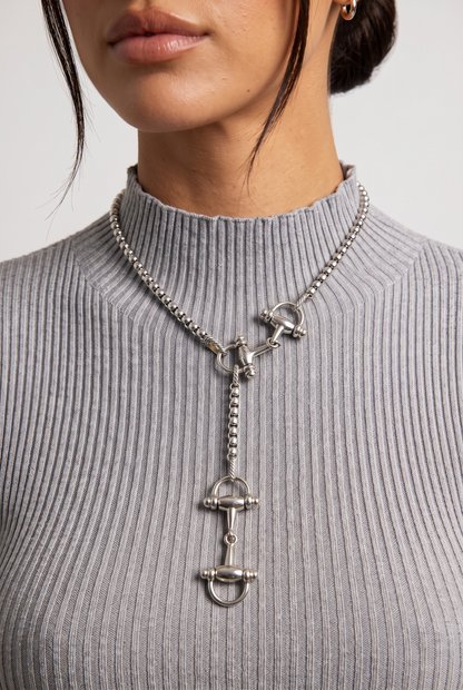 Horsebit Lariat - Silver