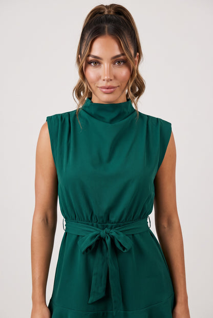 Funnel Neck Dress (Green)