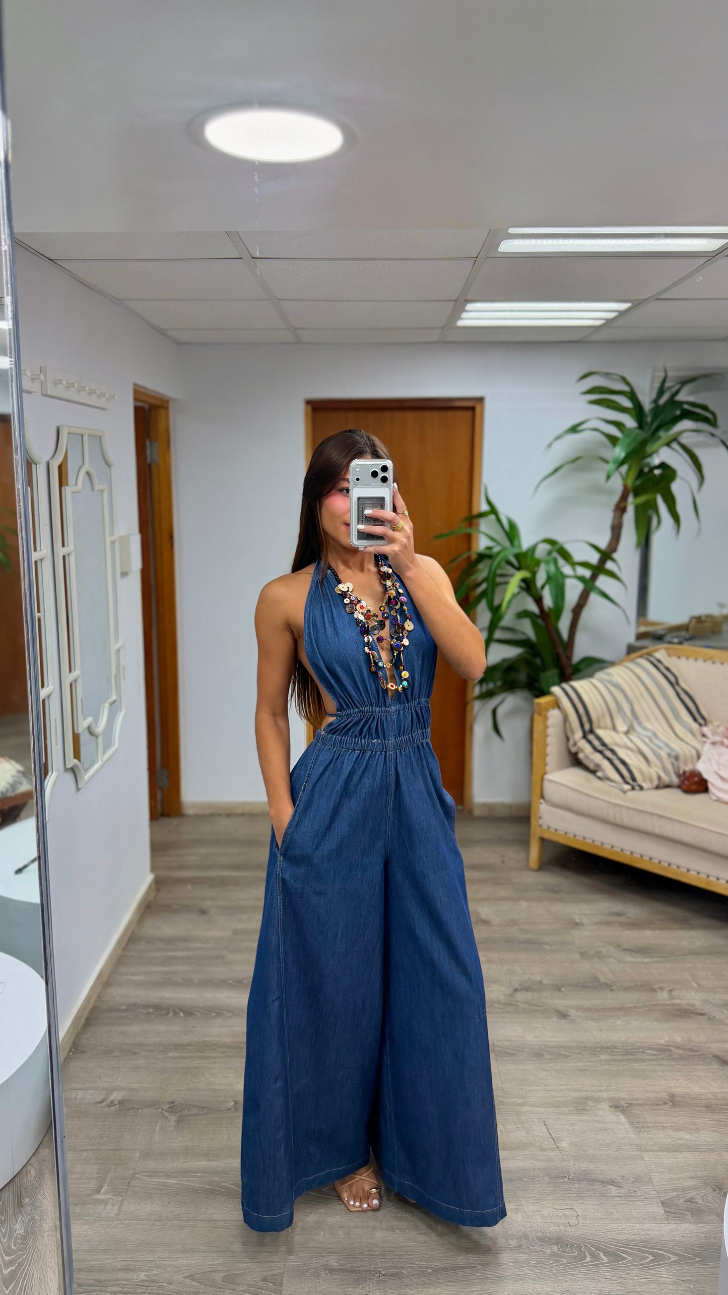 Olara Denim Jumpsuit