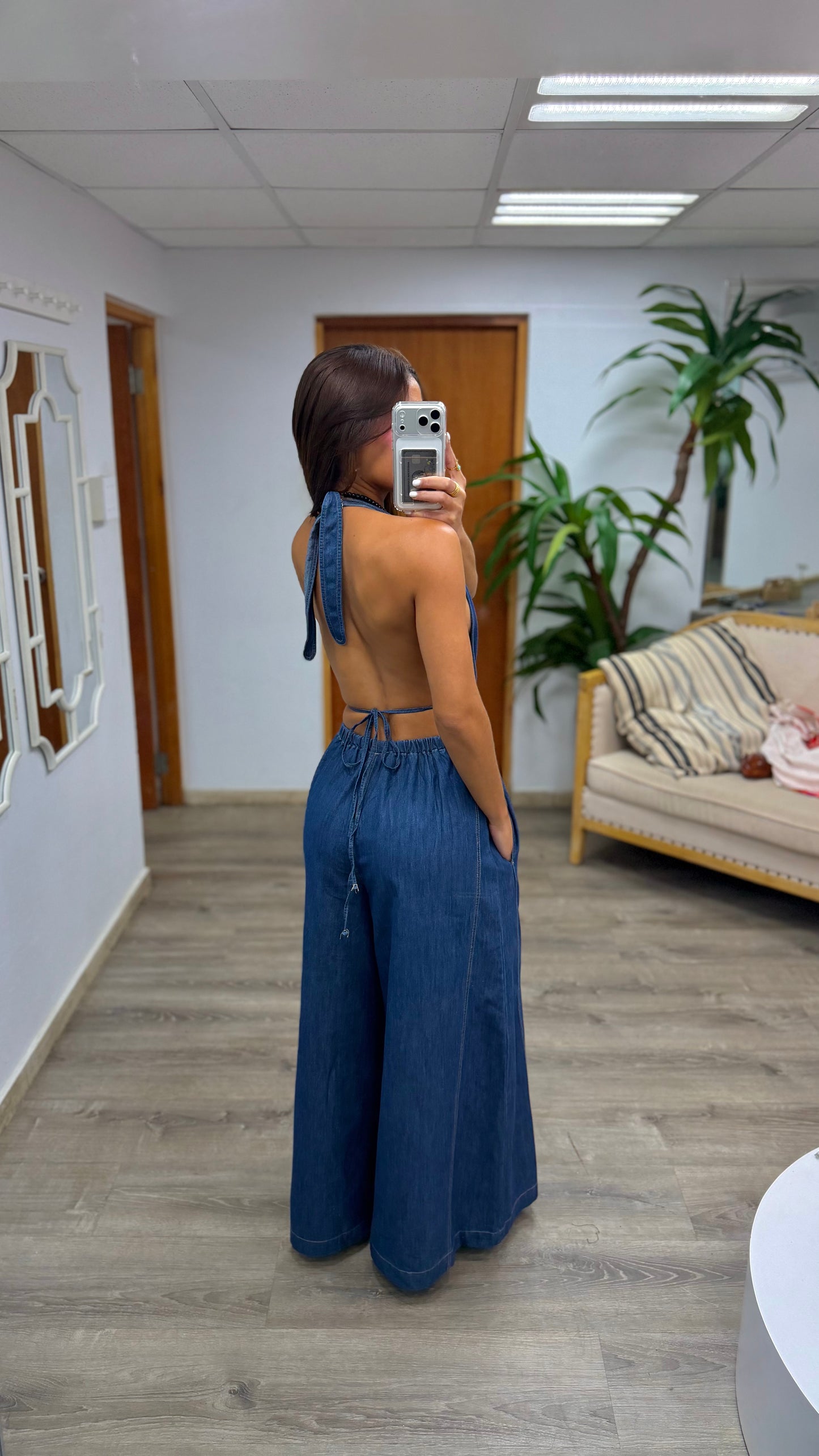 Olara Denim Jumpsuit
