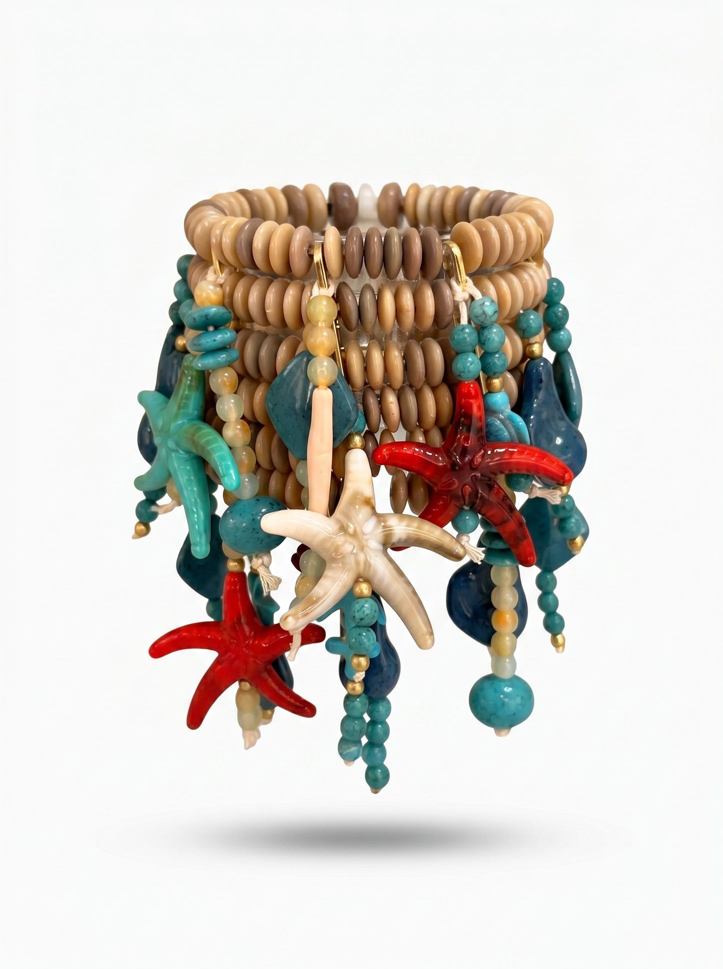 Beaded Red Starfish Bracelet