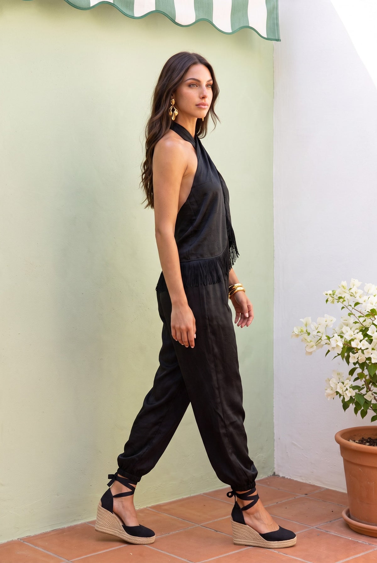 Black Fringe Set