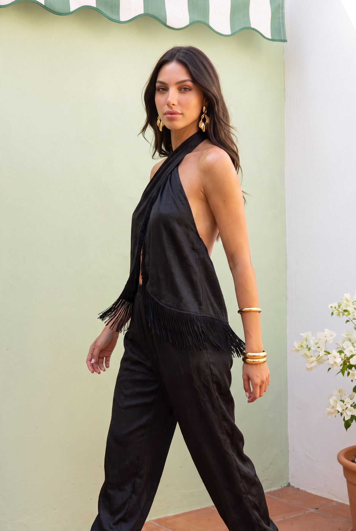 Black Fringe Set