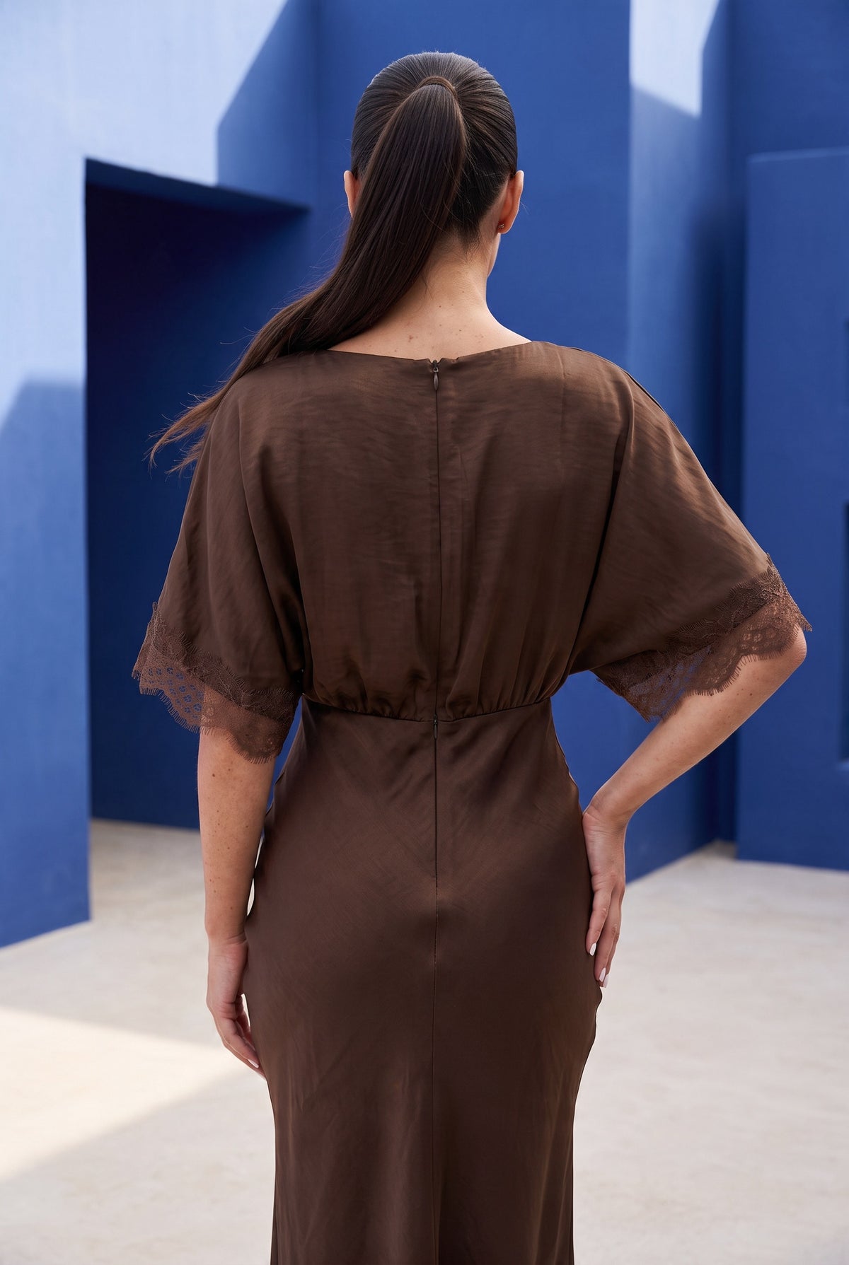 Brown Satin Dress