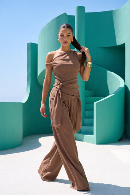 Mocha Ring Twist Pants Set