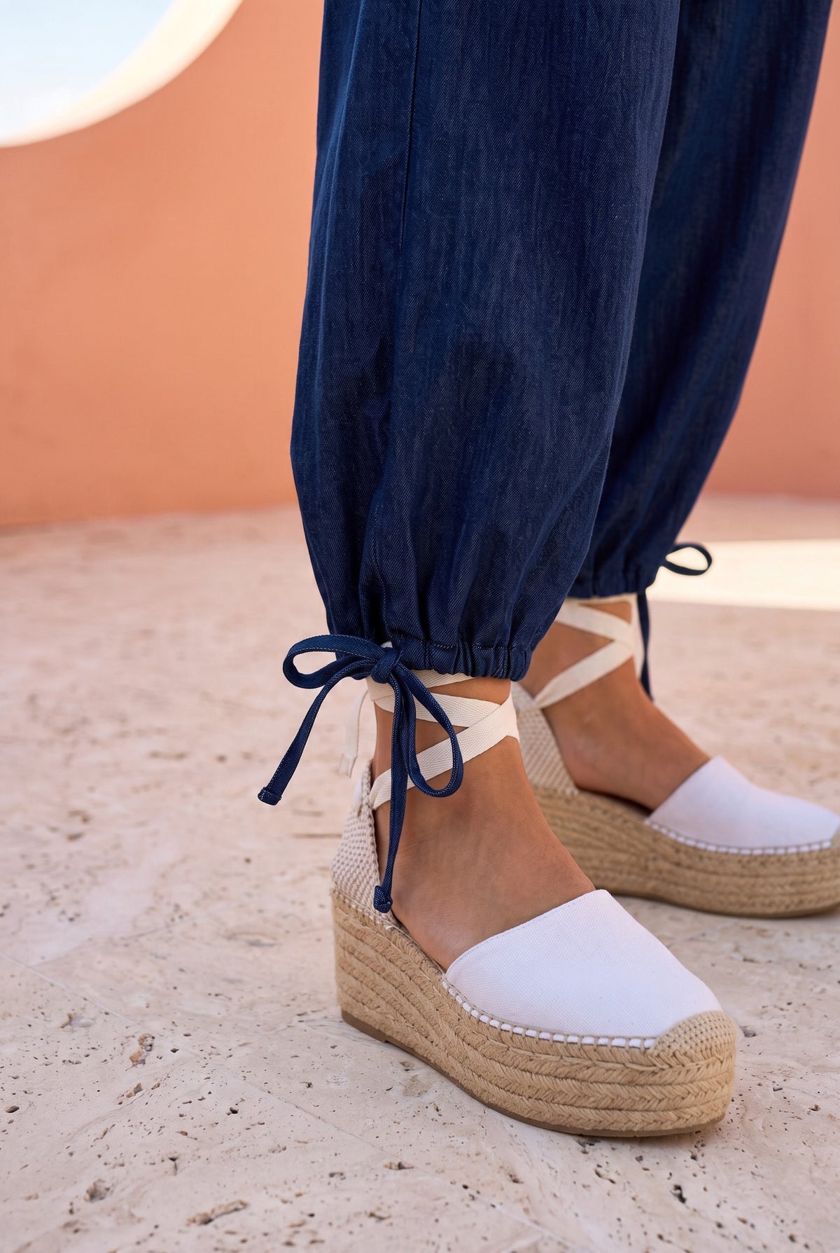 Denim Drawstring Jumpsuit