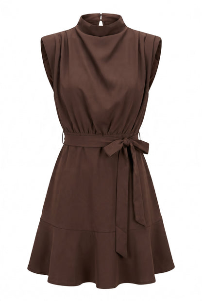 Chocolate Ruffle Mini Dress